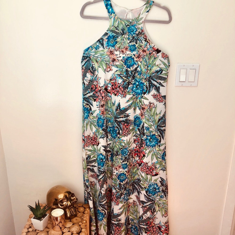 Hawaiian flowers maxi dress
